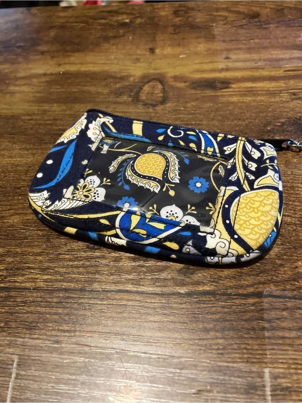 Vera Bradley zip ID w/key clip